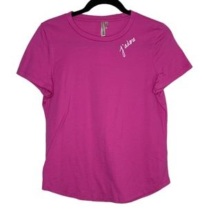 Banana Republic Signature Tee Pink J'adore Jadore Embroidery XS